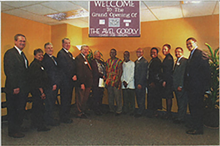Grand opening of Oregon Health & Science University (OHSU) opened its first culturally specific mental health and psychiatric services, the Avel Gordly Center for Healing, 2008. Gordly-Burch Family Archive.