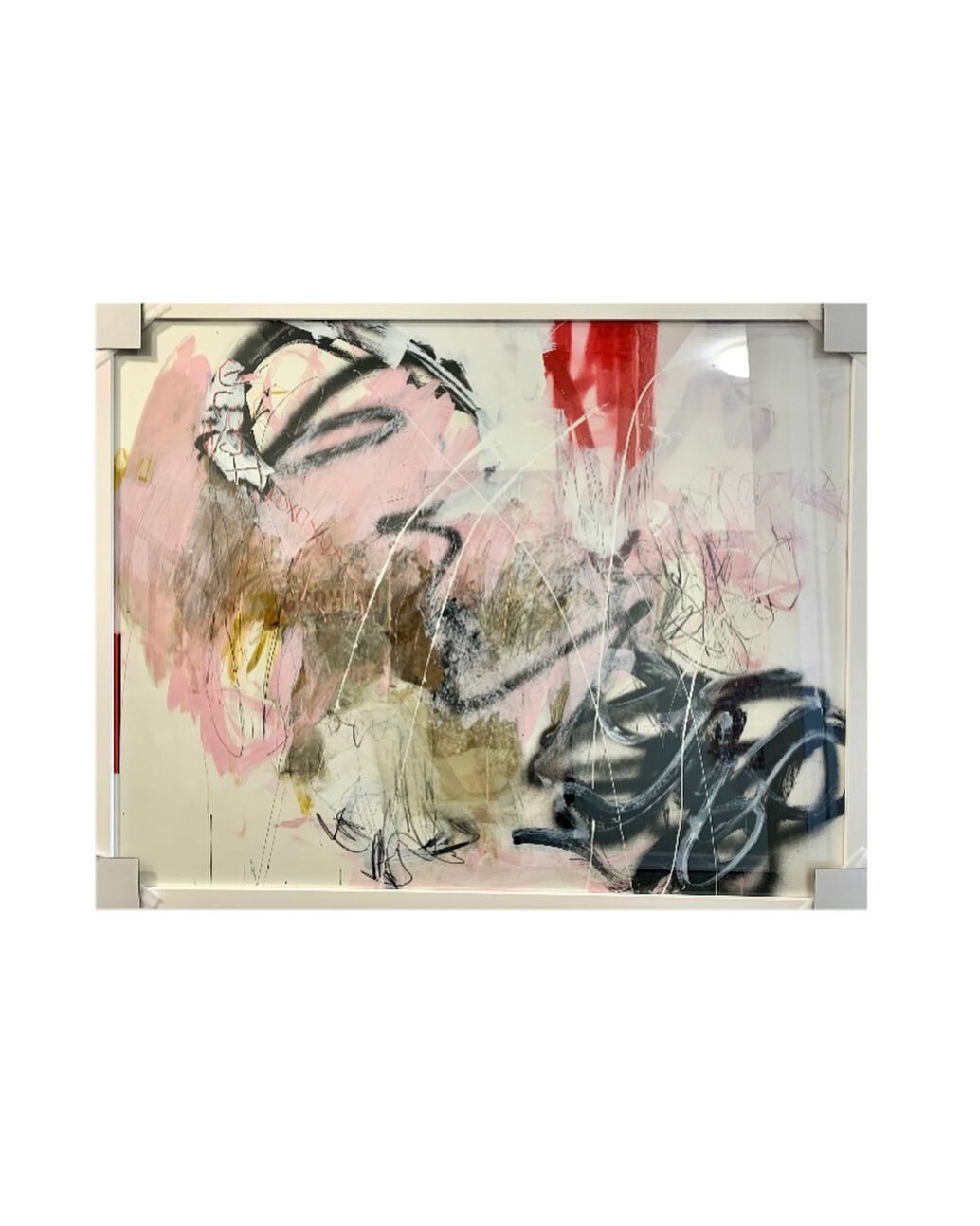&ldquo;Pretty in Pink&rdquo; 39&rdquo; x 49&rdquo; framed in a contemporary white frame (excuse cardboard protection corners!) 
.
.
.
#interiordesign #interiordesignersoftoronto #contemporaryart #fineart #galleriesoftoronto #artgalleries #architectur