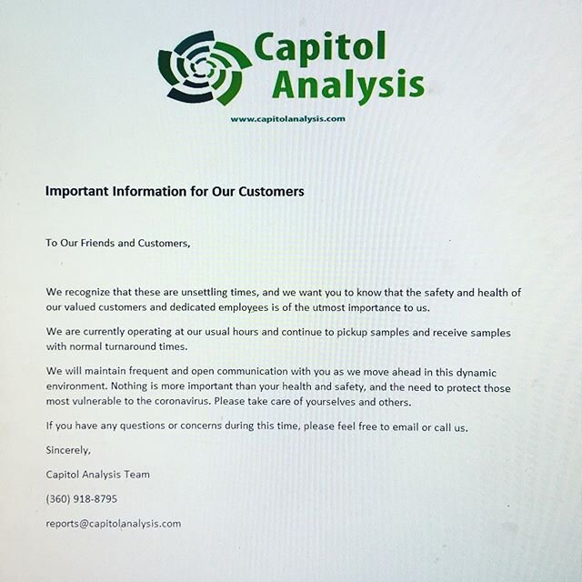 COVID-19 Update:  To our Friends and Customers,  We recognize that these are unsettling times, and we want you to know that the safety and health of our valued customers and dedicated employees is of upmost importance to us.  We are currently operati