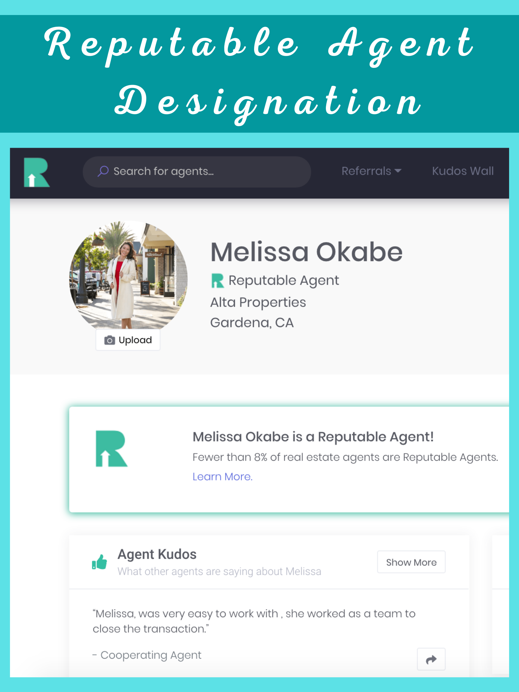 Melissa Okabe of Alta Properties Joins The Exclusive Ranks of Reputable Agents designated by Peer Reputation