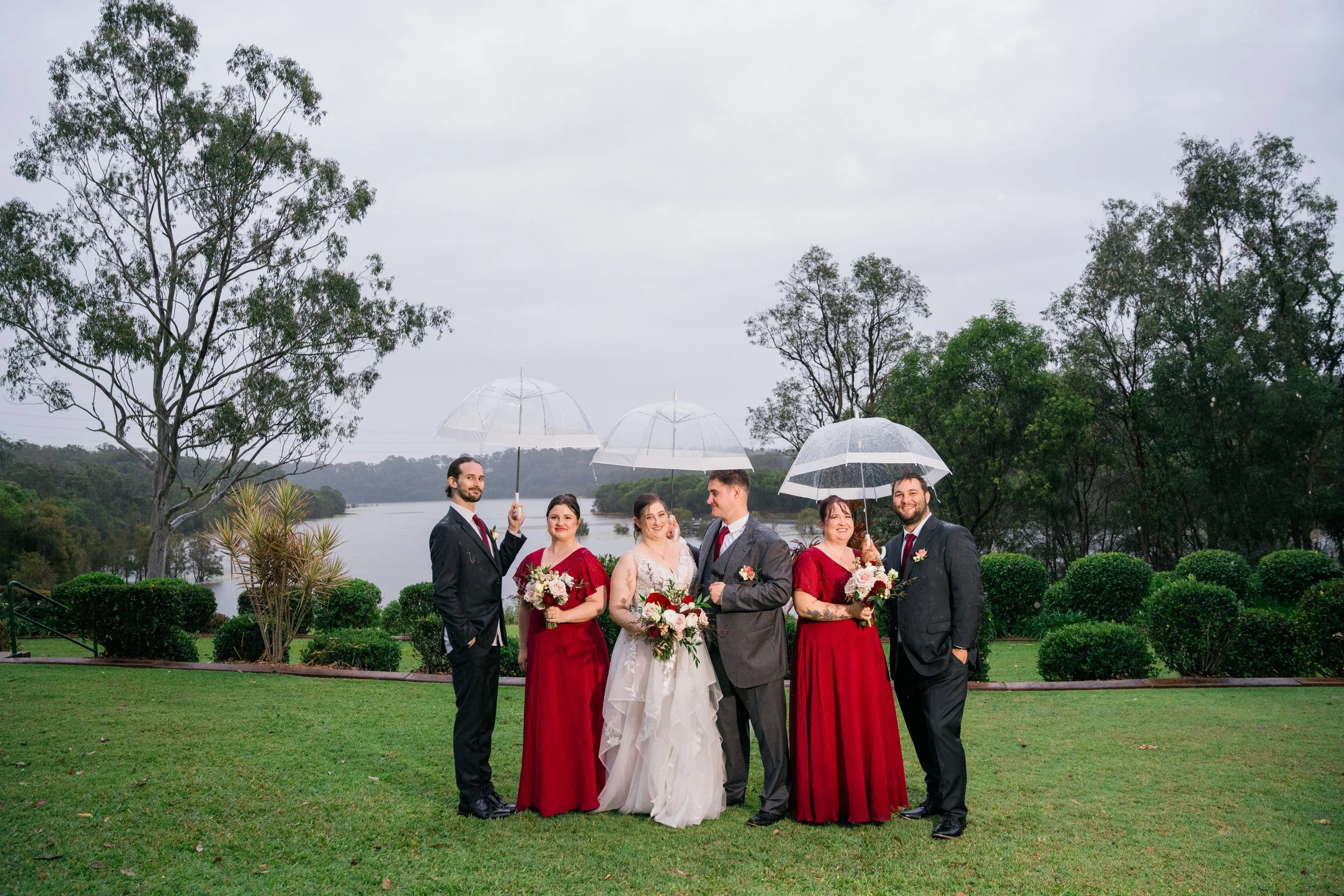Wet weather rainy wedding Brisbane photography
