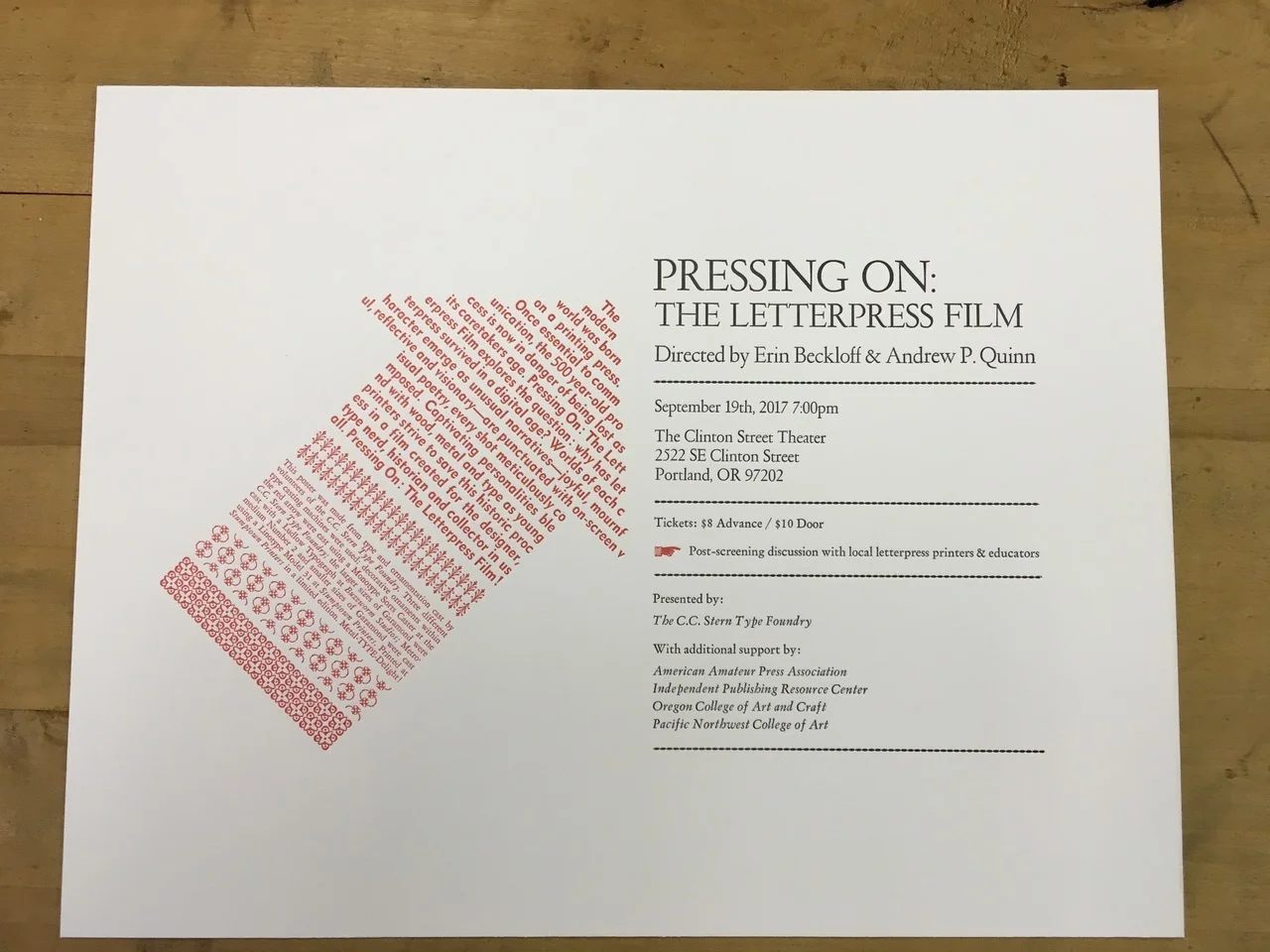 Pressing On: Portland Screening