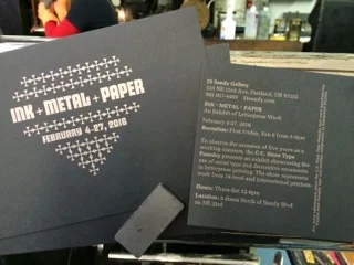 Ink + Metal + Paper Exhibit at 23 Sandy Gallery