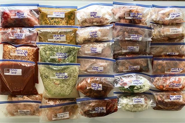 Today was freezer meal day!! My sister in law and I made 14 meals each that feeds our family of 5 in under 2 hours! Wait, it gets better it costs us $120.00 each! That means it costs us $8.50 per meal; you can't even go to Del Taco for that cheap!! Score! 🙌 Another bonus for some of you following me is that these meals are all GLUTEN and DAIRY FREE!!! A few months ago I did freezer meals and posted the recipes along with the grocery list, who wants to see that again? I mean the only thing better would be getting me in the kitchen with you! 💁🏼😜 Tag your best friend you want to make these with!! Menu:
Honey Lime Chicken
Hawaiin Chicken
Maple Bacon Wrapped Chicken
Chicken and Wild Rice Soup
White Bean Chili
Sweet and Sour Meatballs
Orange Ginger Chicken
Lemon Pepper Chicken
Turkey and Black Bean Soup
Honey Sesame Chicken
Beef Roast and Carrots
Raspberry Chipotle Chicken
Tortilla Soup
Chicken Fajitas