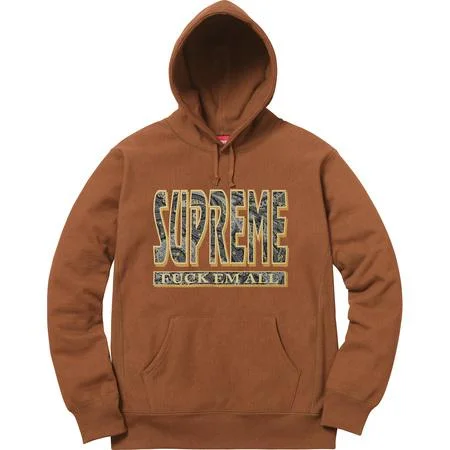 Supreme F**k Em all hoodie brown medium