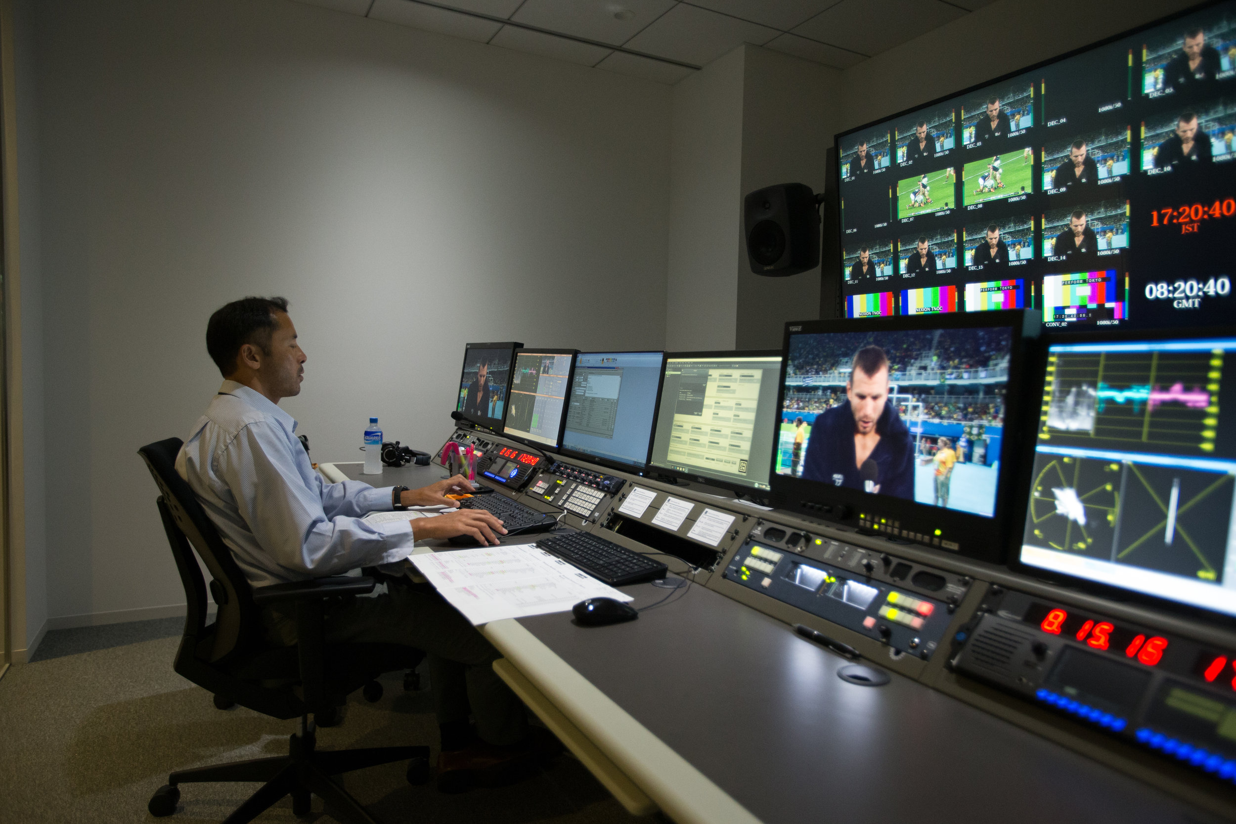 Live sports production control room