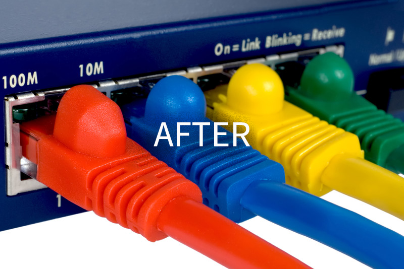 After: Just plug IP network cables