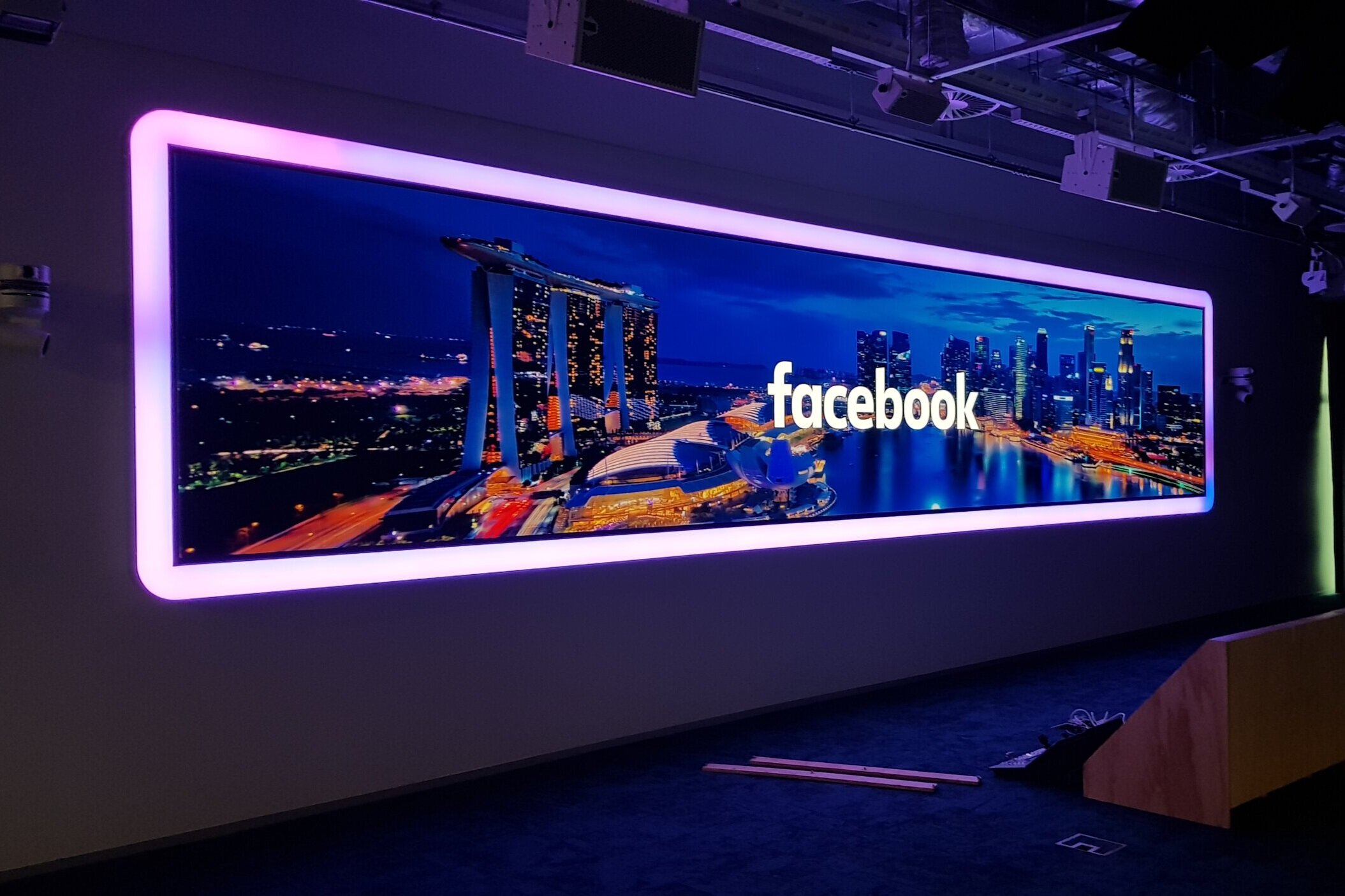 LED Video Wall in Facebook office Singapore