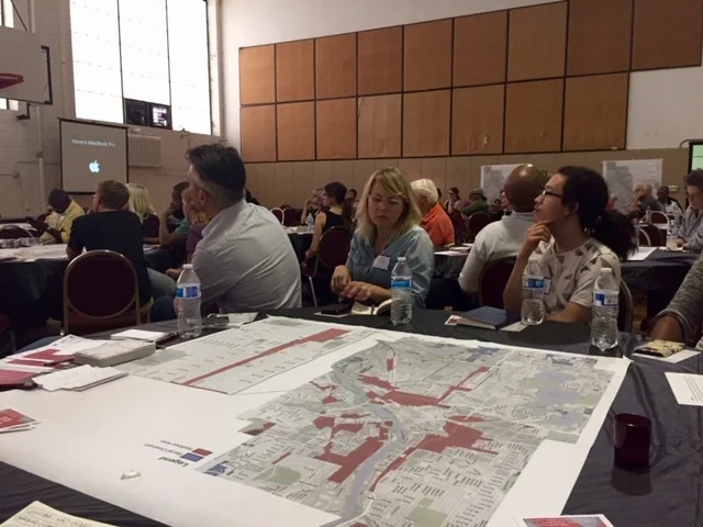 Participants learning about redlining and racial covenants at a community conversation at Sabathani Center in South Minneapolis.