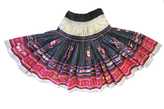 Hmong Green pleated skirt.jpeg