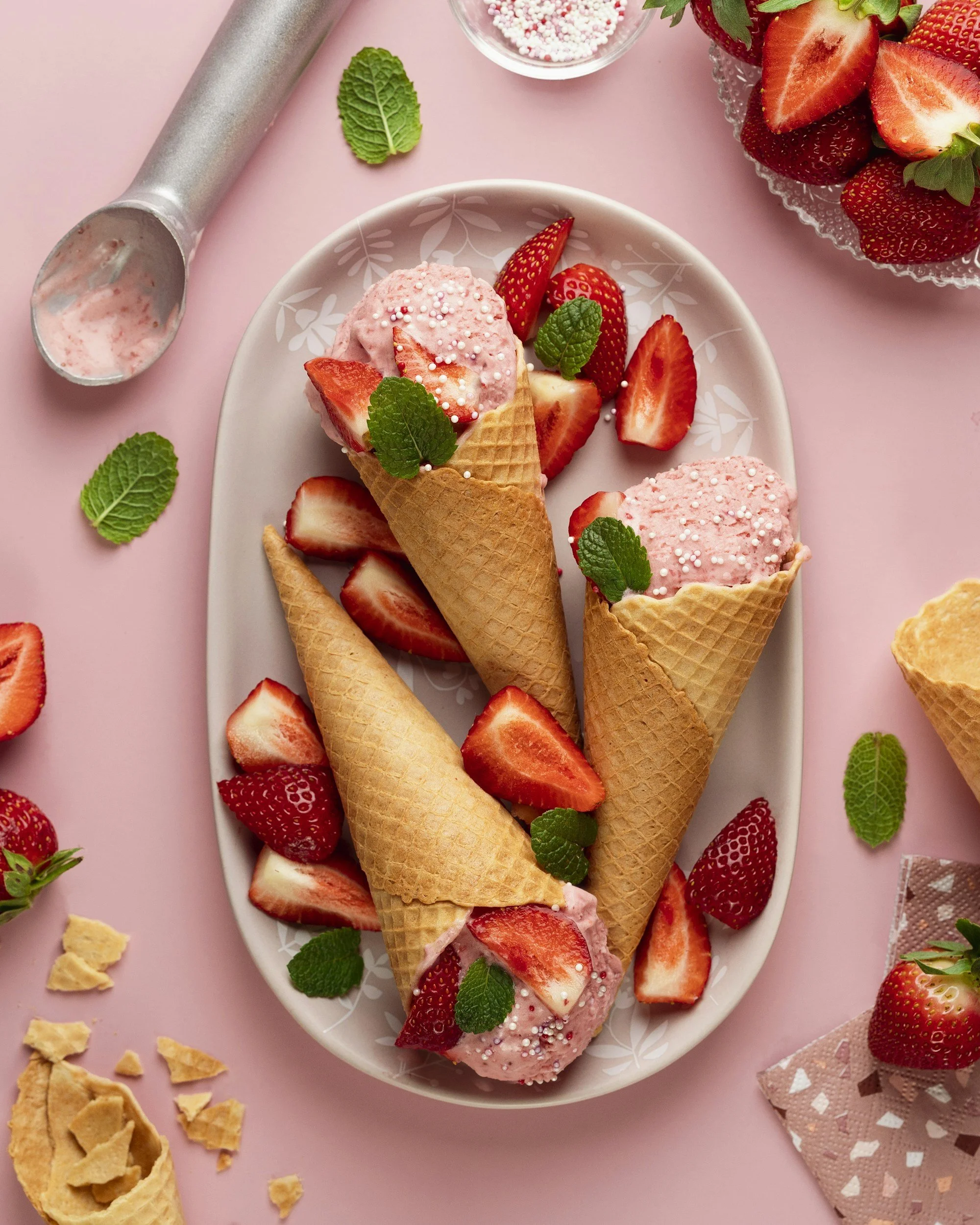 Fresh Strawberry Nice Cream (Dairy-Free)