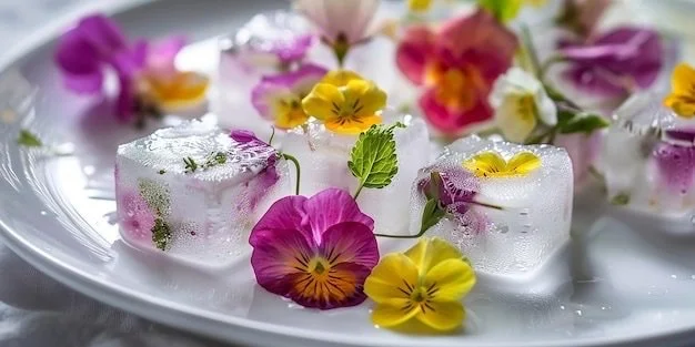 Edible Flower Ice Cubes