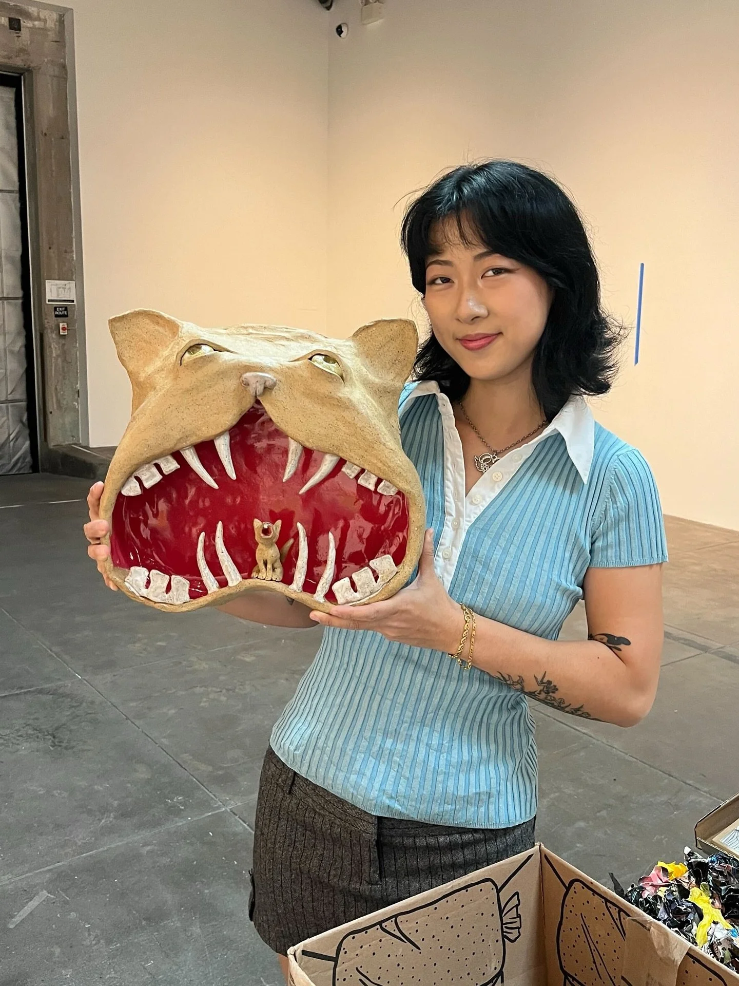 HELLCAT (hungry) for INCOGNITO&rsquo;s 16th iteration at @hauserwirthlosangeles for @theicala 

my cats yell at me everyday, &amp; HELLCAT (hungry) encapsulates the dread of what-if-chloe-never-feeds-me-again into one behemoth of a piece. additionall
