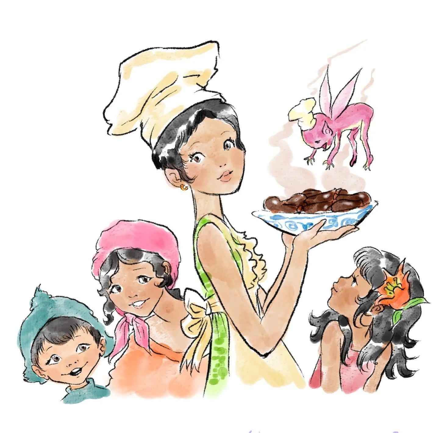 smth sweet &amp; simple for my mama for mother&rsquo;s day, who deserves the world. heavily inspired by &amp; referencing the illustrations of maria pascual alberich &amp; the 60&rsquo;s. it&rsquo;s very different from my personal style but i would l