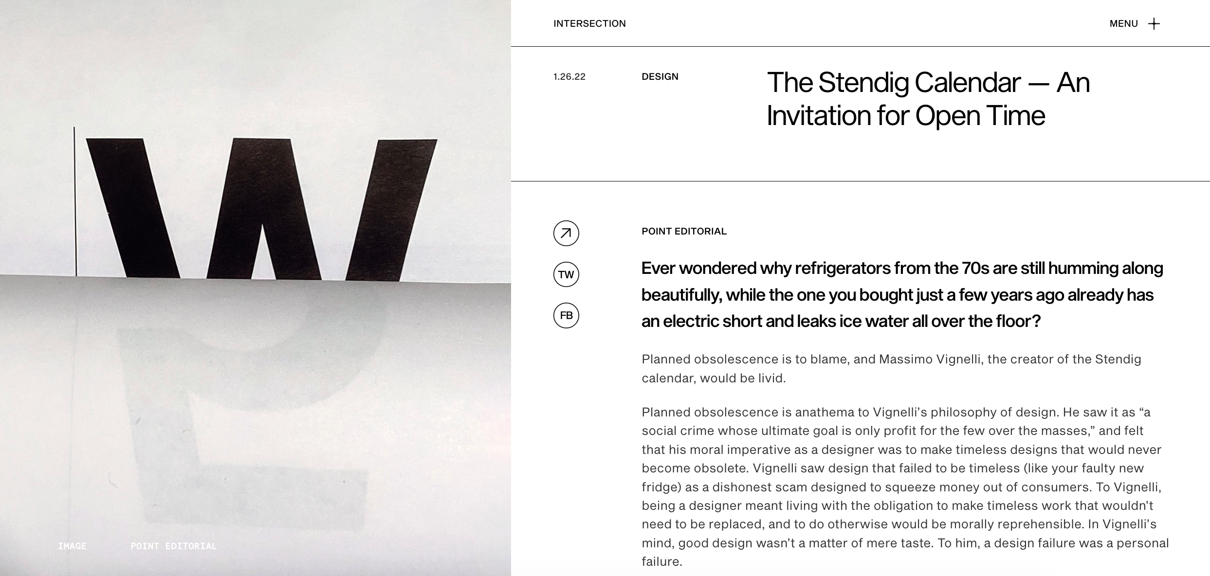 The Stendig Calendar — An Invitation for Open Time