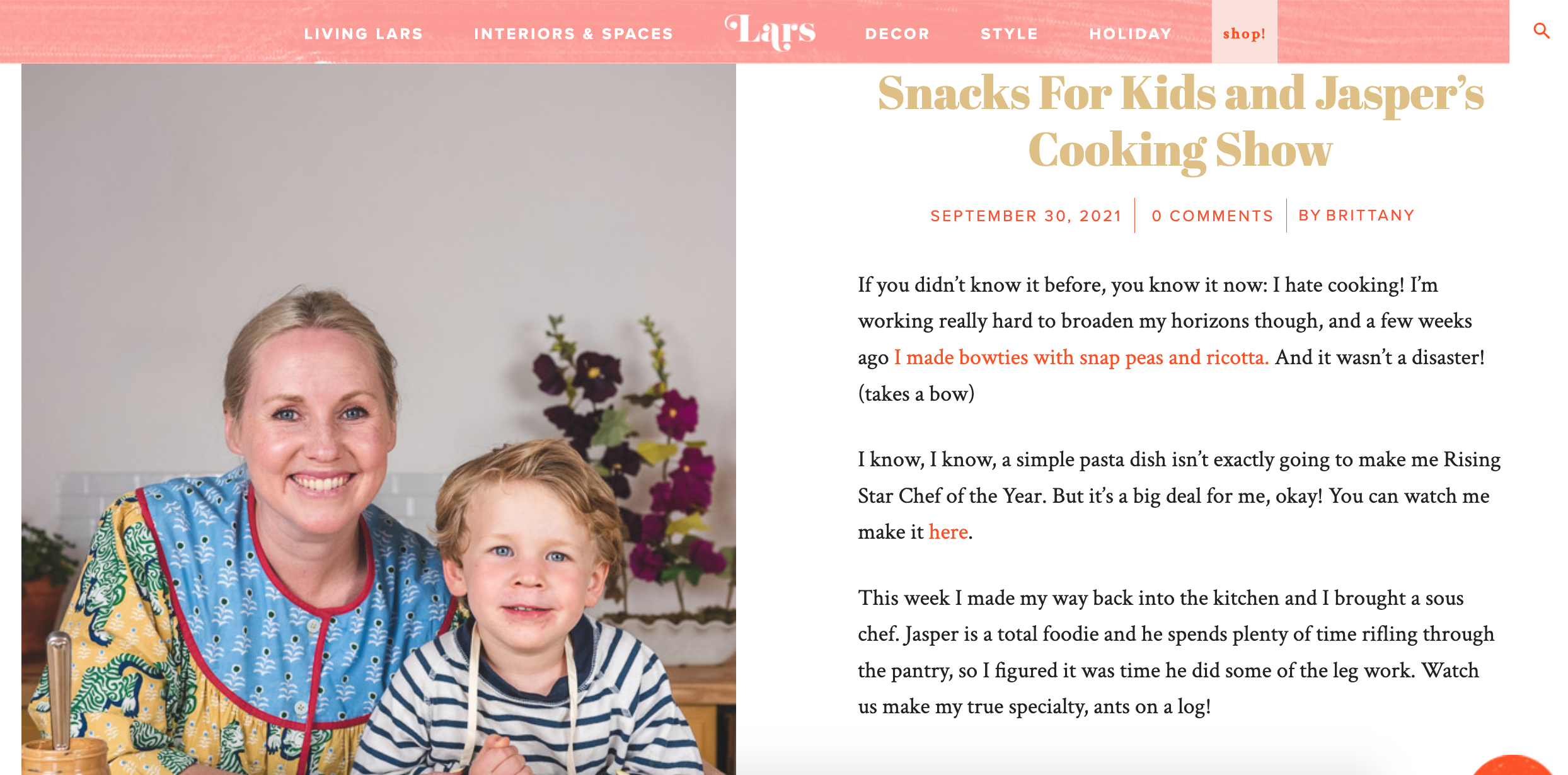 Snacks for Kids &amp; Jasper's Cooking Show