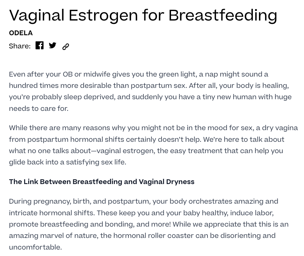 Vaginal Estrogen for Breastfeeding