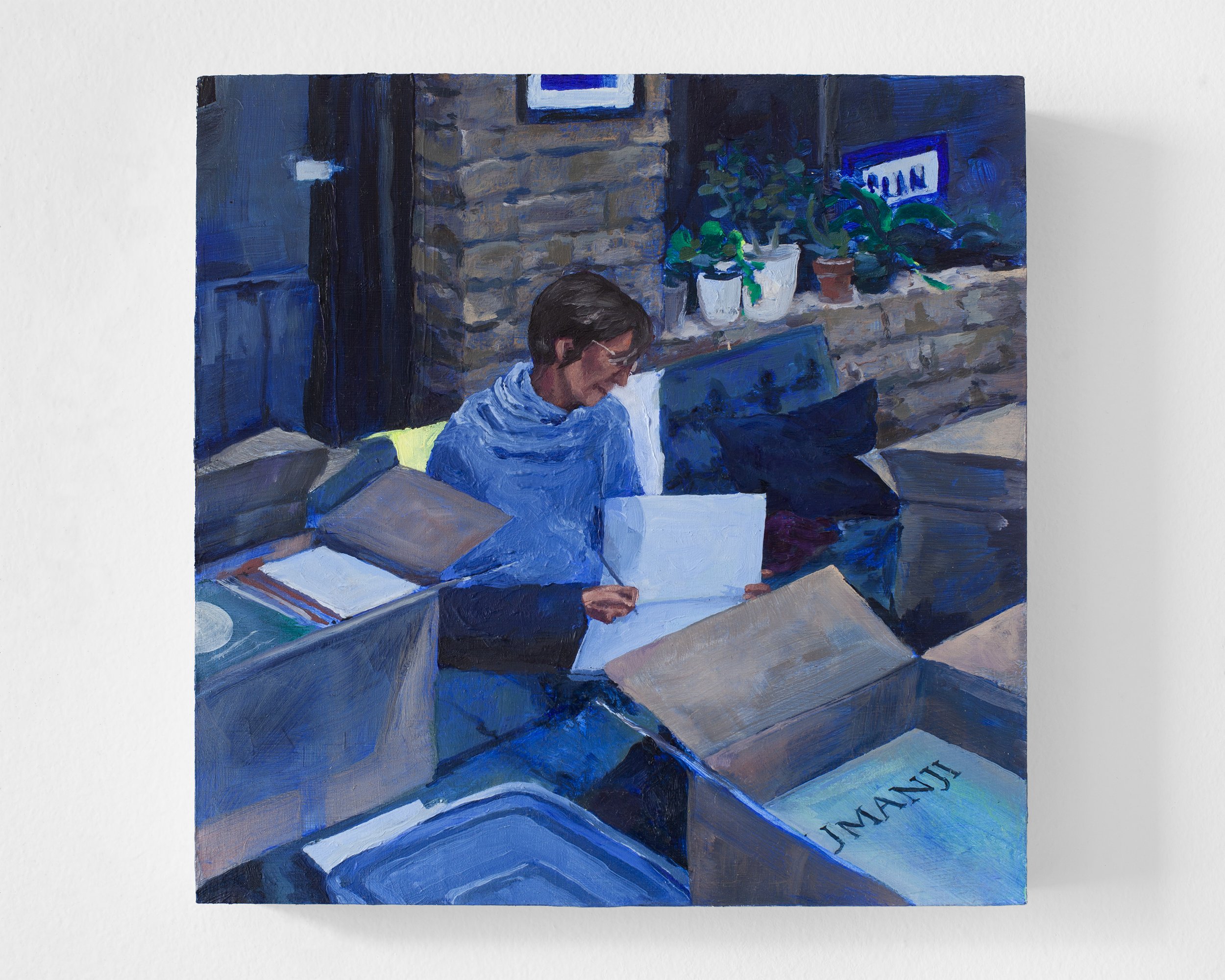 Books for Dorothy , oil on panel, 10 × 10 in, 2024