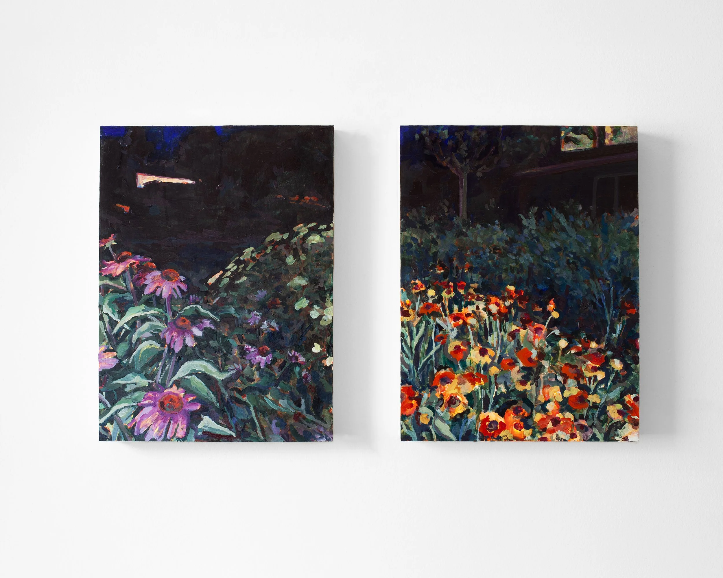   The Witch Window, My Window , 2025, acrylic and oil on panels (diptych), 15 × 26 inches (each panel 15 × 11 inches) 
