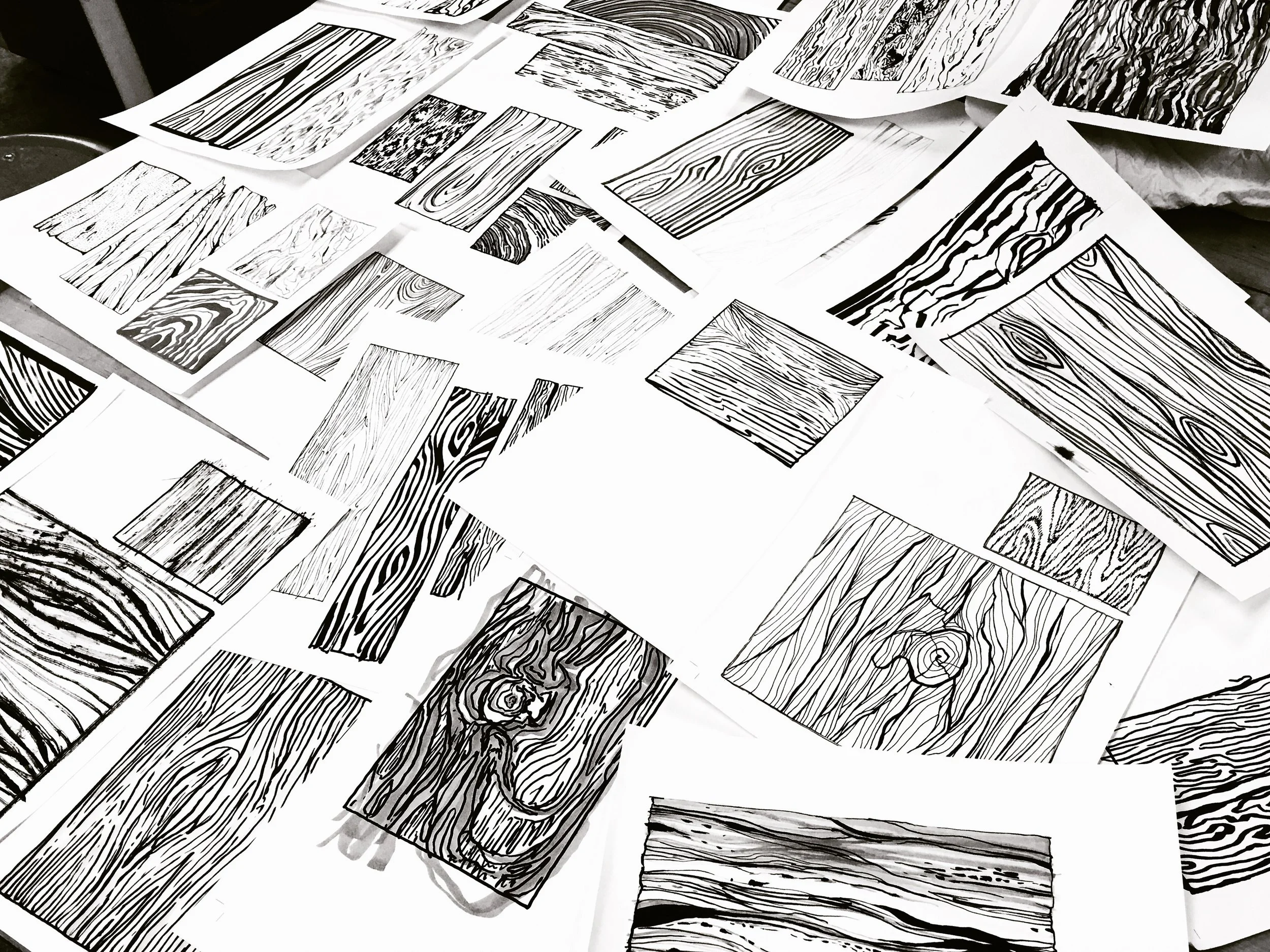Wood grains drawn from other students