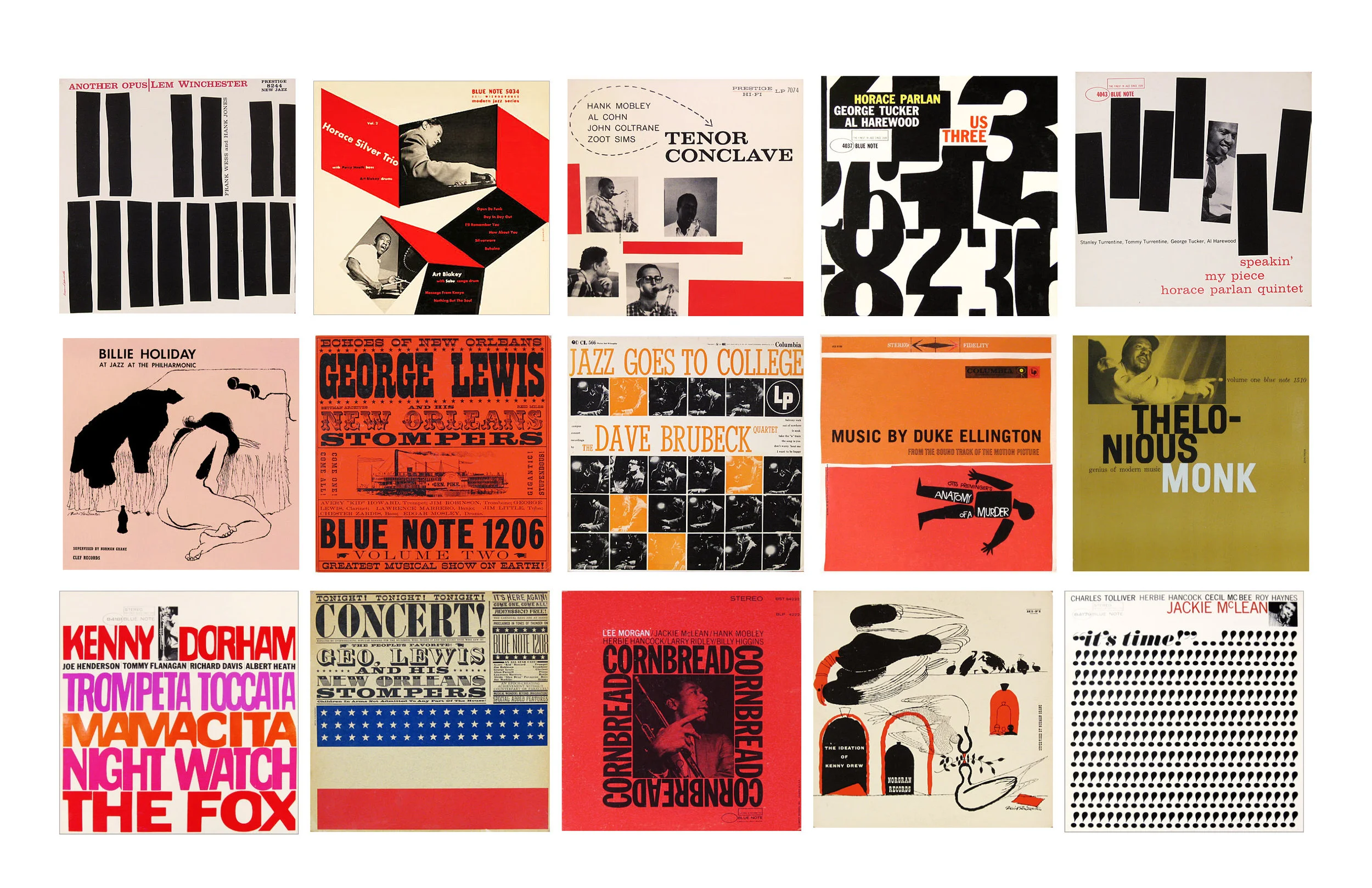 colors and forms were drawn referencing the album covers of jazz music at that time