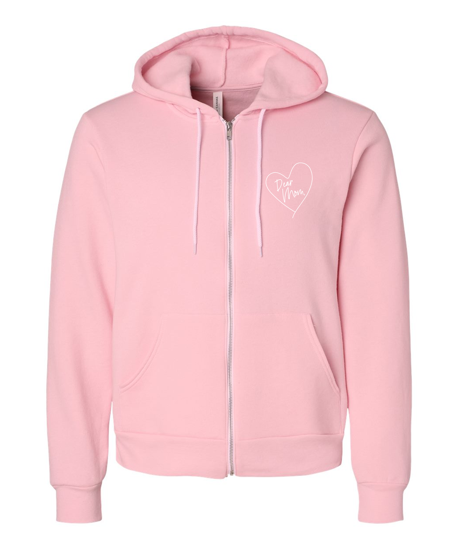 Dear Mom, Pink Zip Hoodie