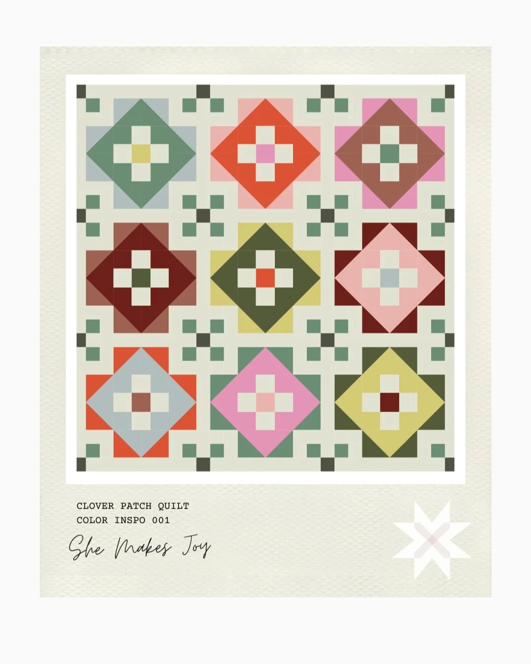 The hardest part of any quilt is often just picking your colors! 

I wanted to share a few color options I mocked up for Clover Patch to help spark your creativity &mdash; the only trouble is, now I want to make them all!! 

I'll share more later, bu