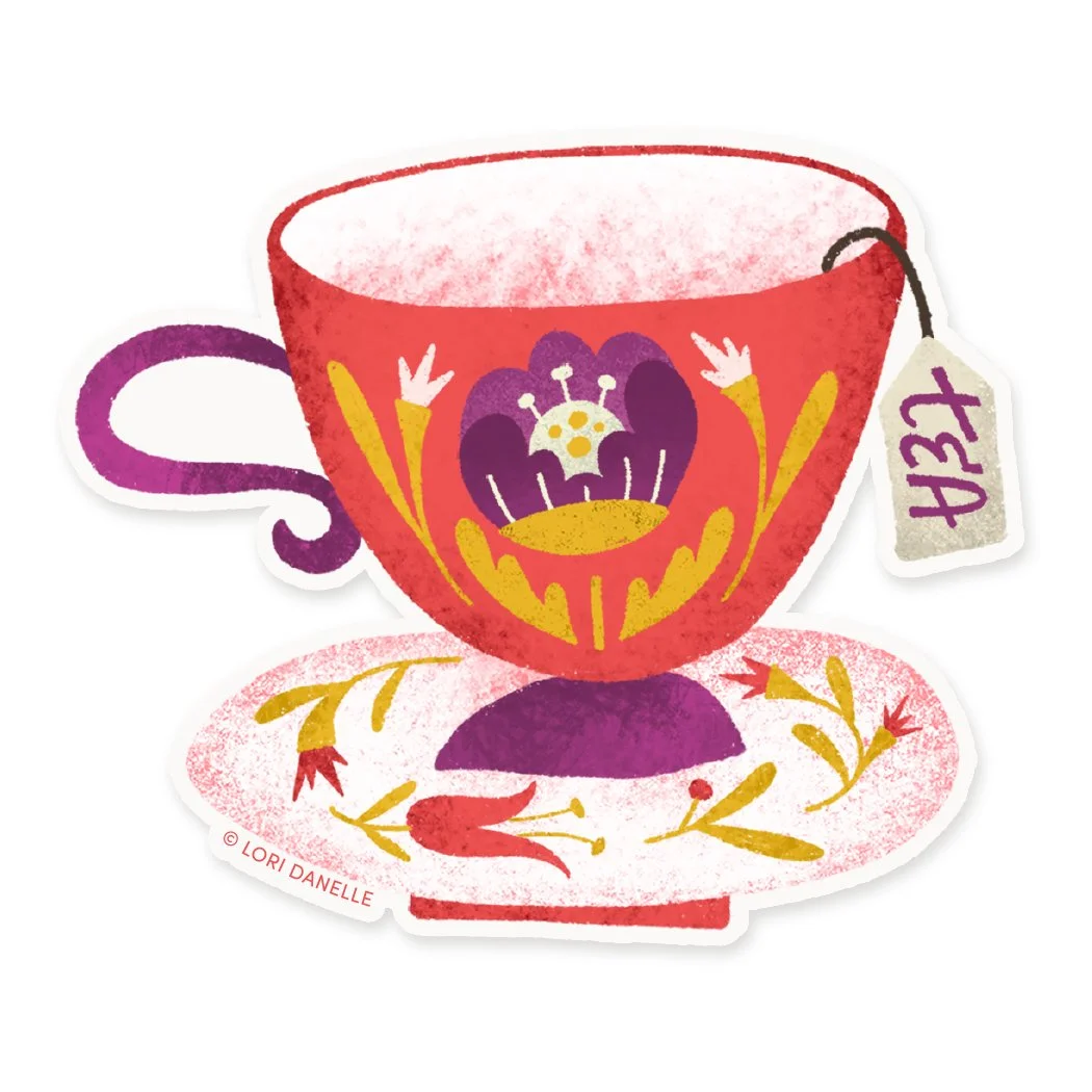 Tea Cup Vinyl Sticker