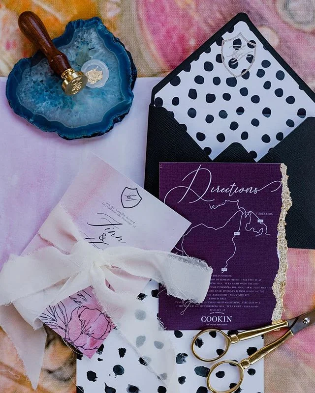 Ebony Blossom Hand designed wedding stationary by @indigo_and_ivory_designs_ #weddinginvites #weddingstationary #ranunculus