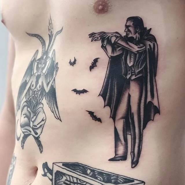 Bela&rsquo;s undead 🖤 thank you Dylan! Can&rsquo;t wait to make more creepy things @tattoorosies 🖤 commissions of any size are available, for all enquiries email emilyjanetattoo@gmail.com