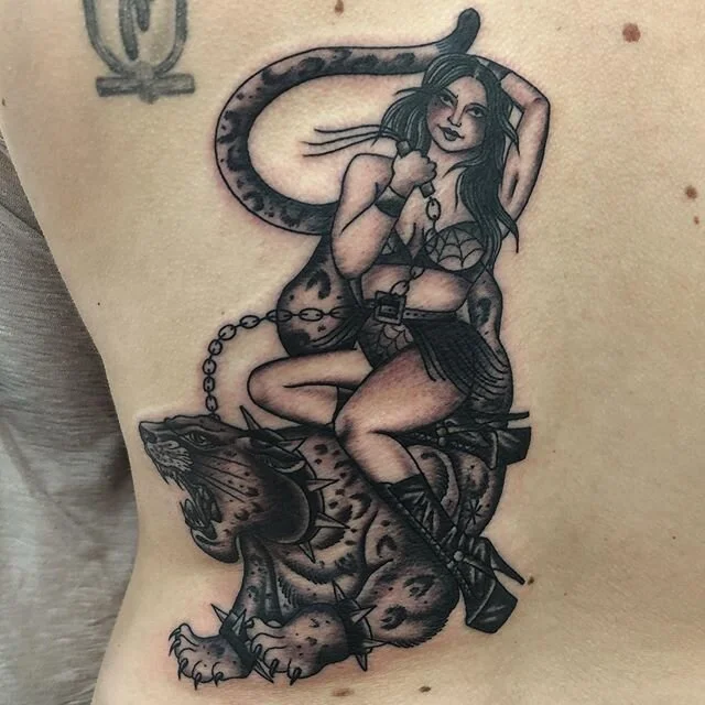 Inspired by Roxy Music&rsquo;s for your pleasure, based off the sweetest @miss_arizona thank you Cat! Made at @tattoorosies for all enquiries on commissions at this time please email emilyjanetattoo@gmail.com
