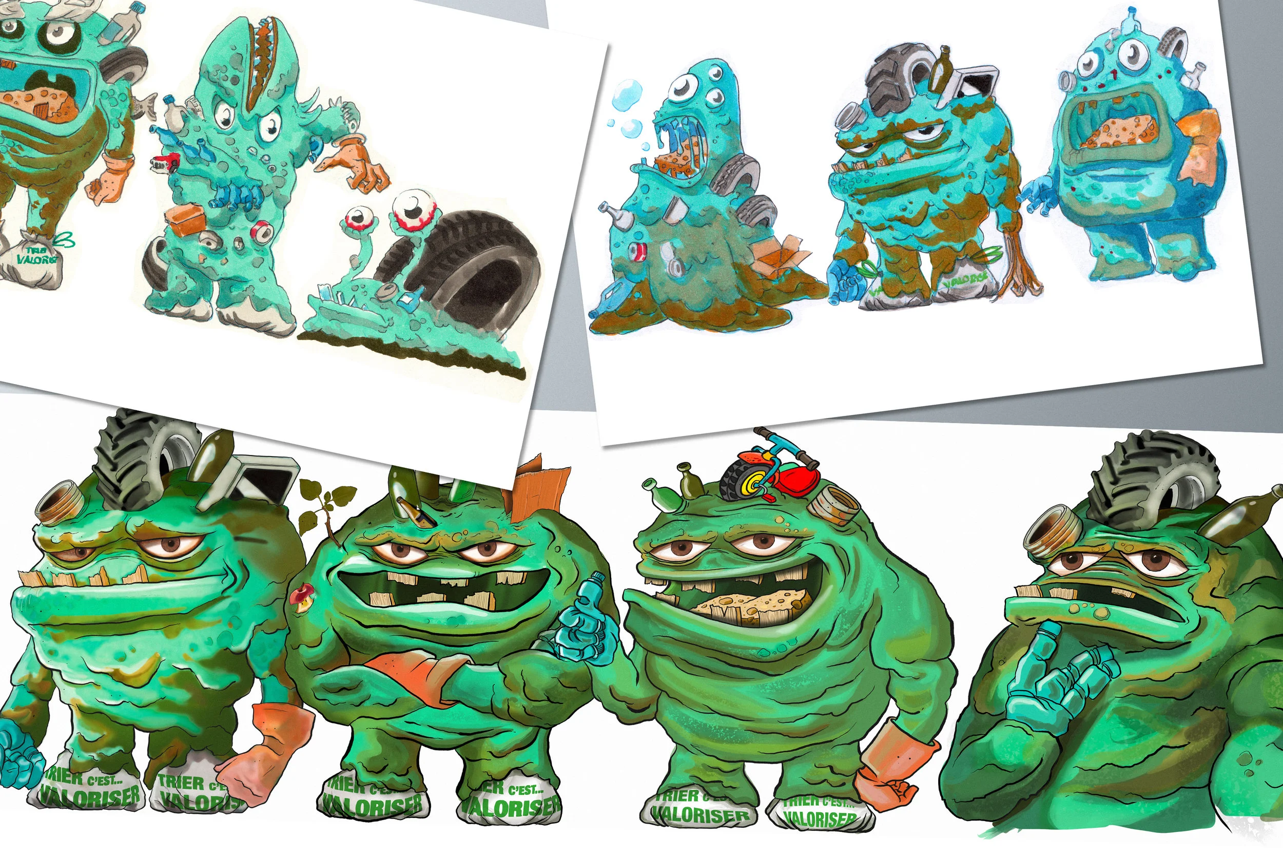 Croquis et recherches d'un personnage