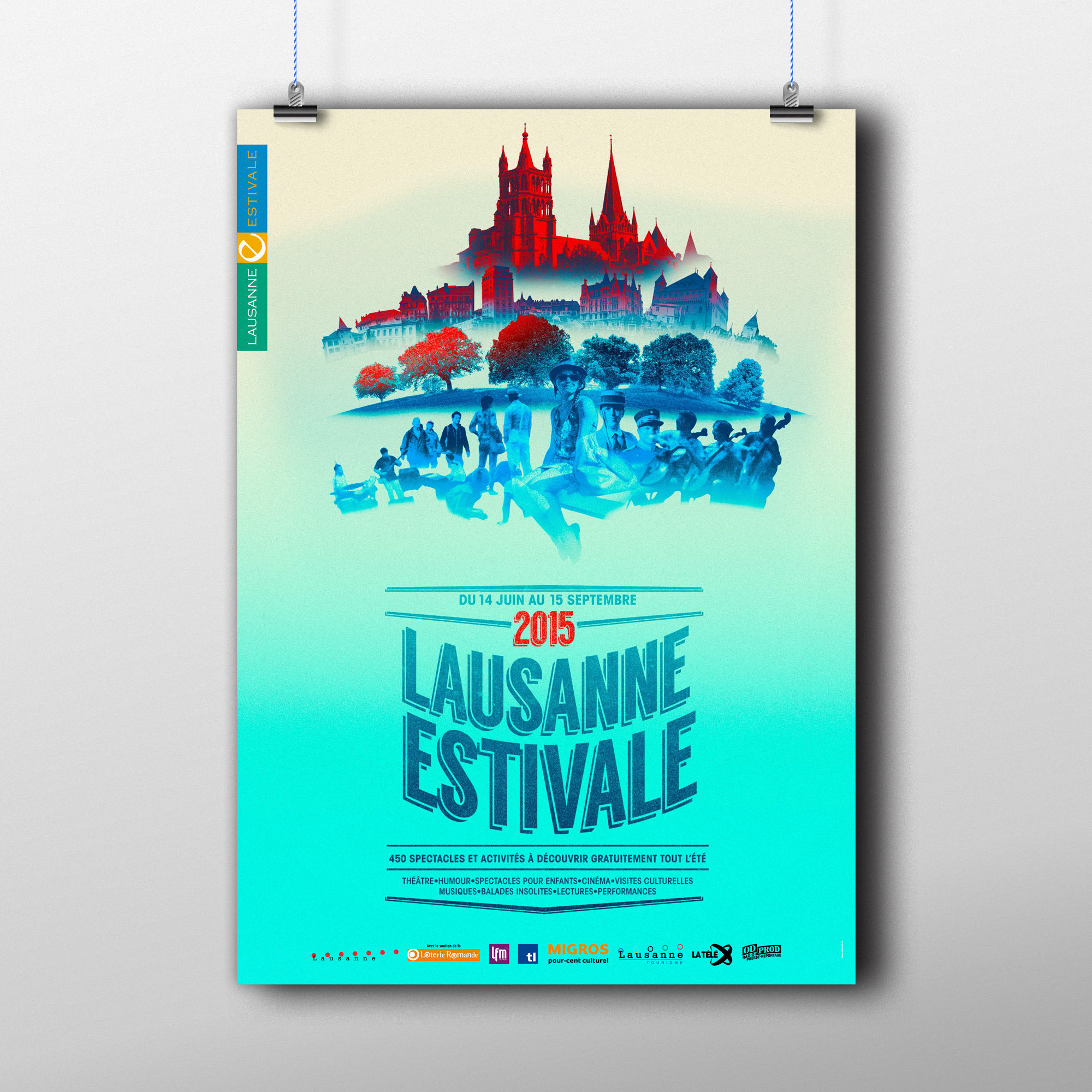 Affiche Lausanne Estivale version bleue