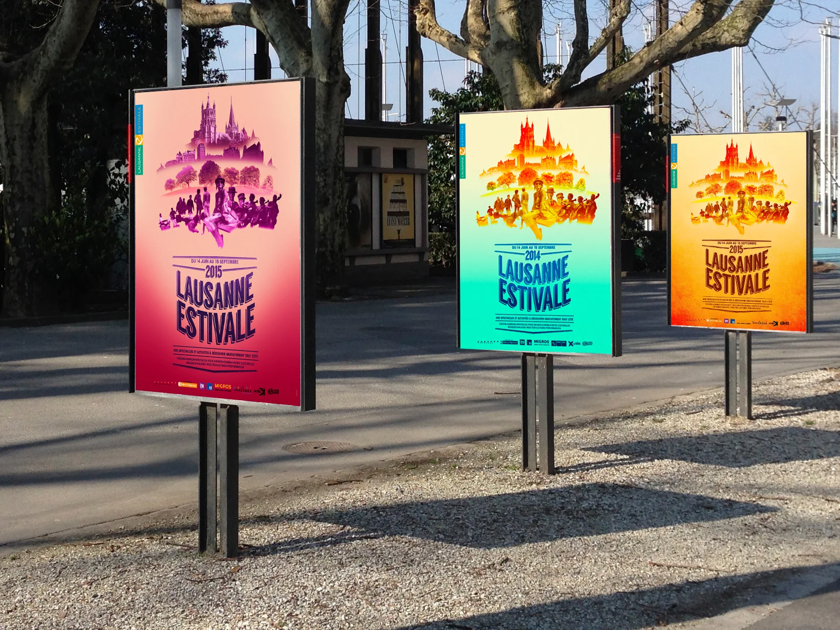 Affiches Lausanne Estivale déclinaisons