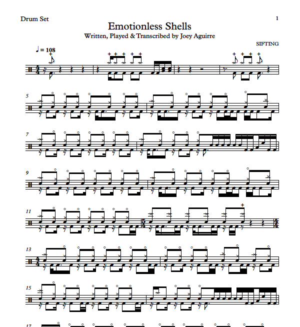 Emotionless Shells Drum Transcription
