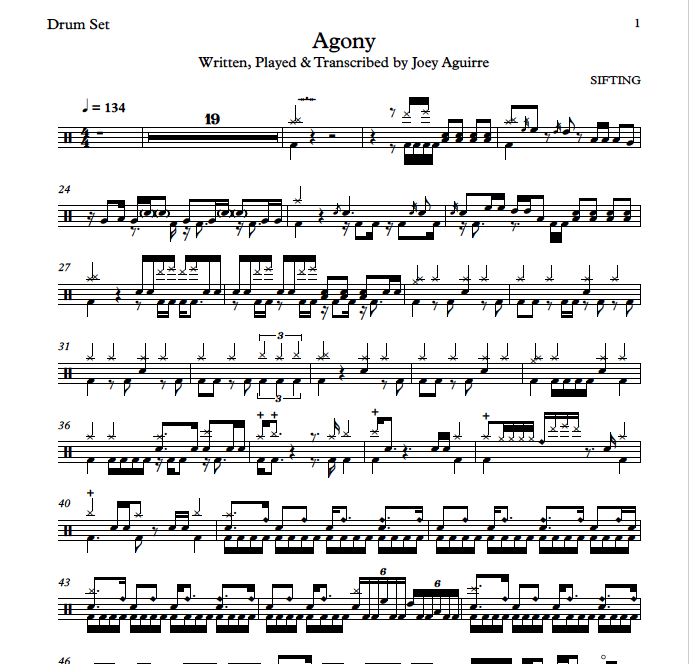 Agony Drum Transcription