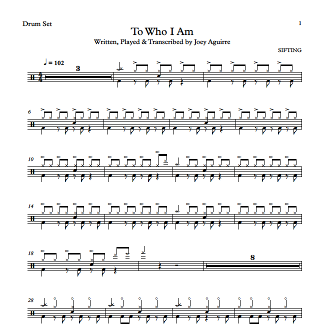 To Who I Am Drum Transcription