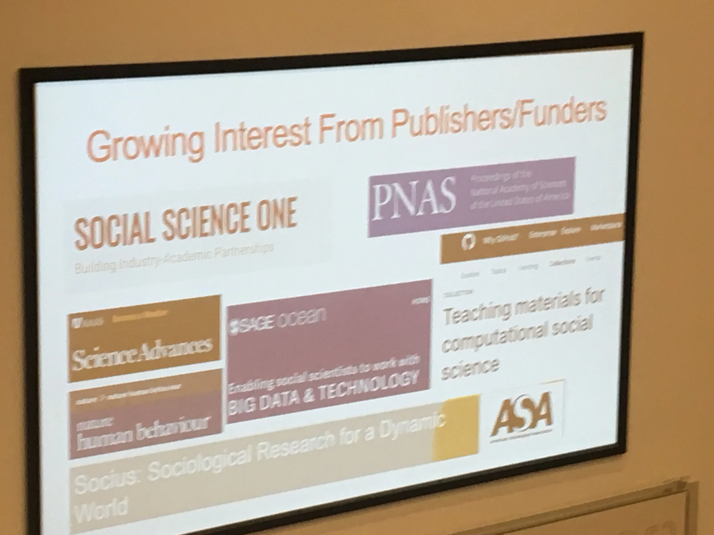 slide showing commitment from publishers and funders to computational social science