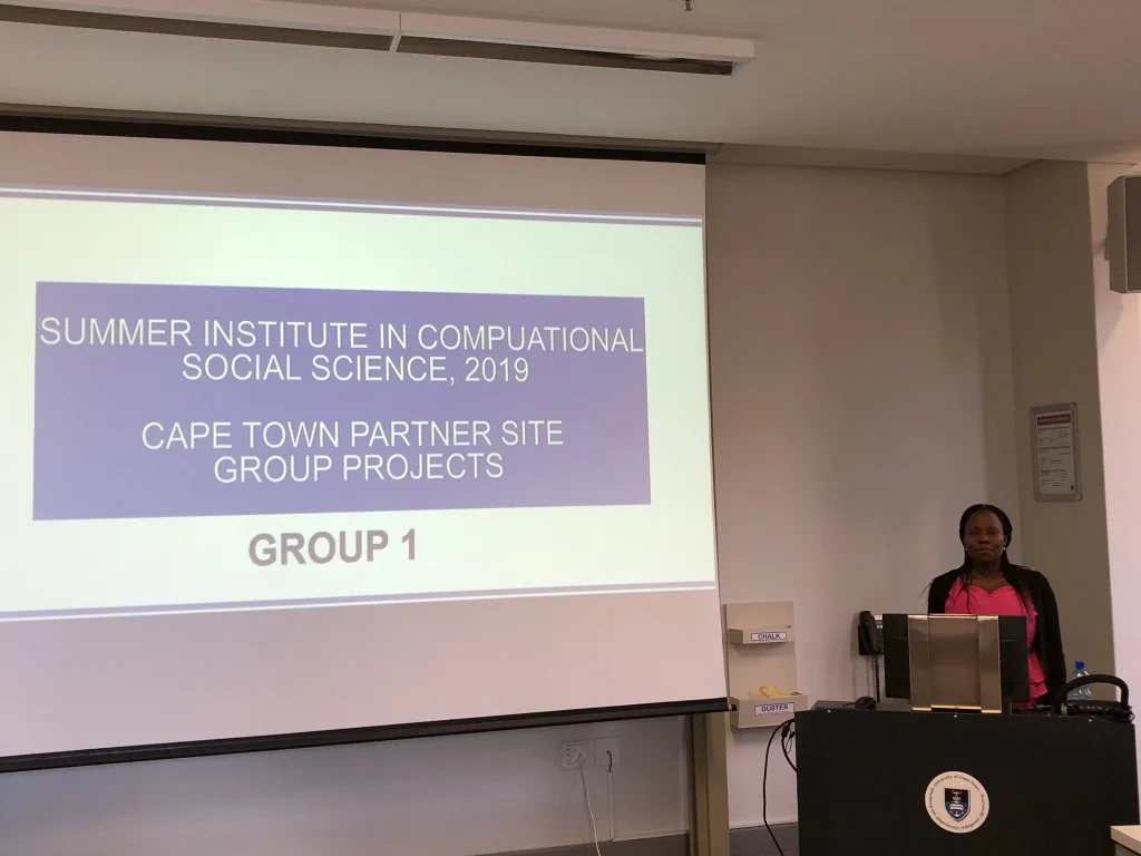 Fidelia Dake presenting at the Summer Institute in Computational Social Science