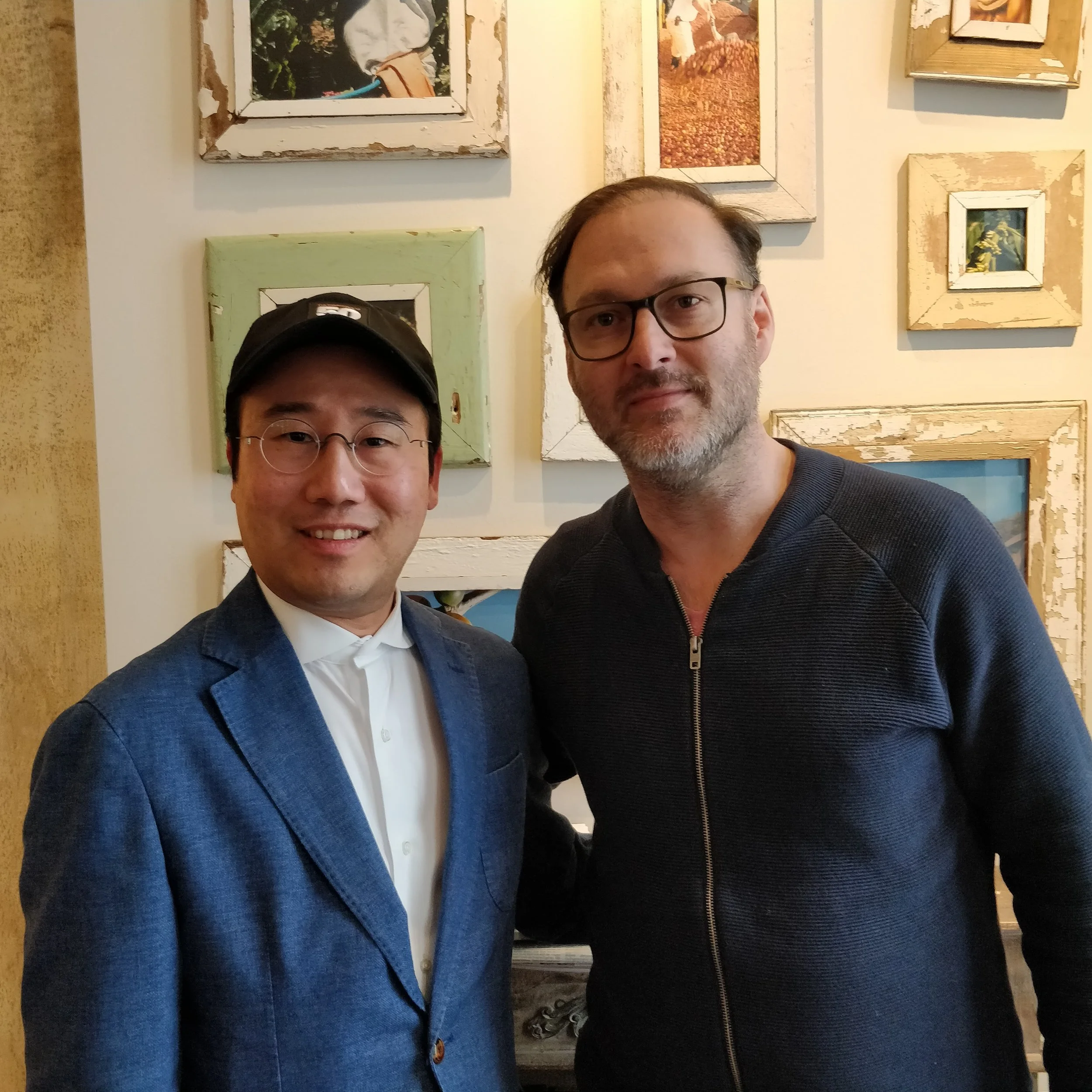 Founder of Lindenbaum Festival Orchestra, Hyung Joon Won with Cinema for Peace founder and Chairman, Jaka Bizilj.