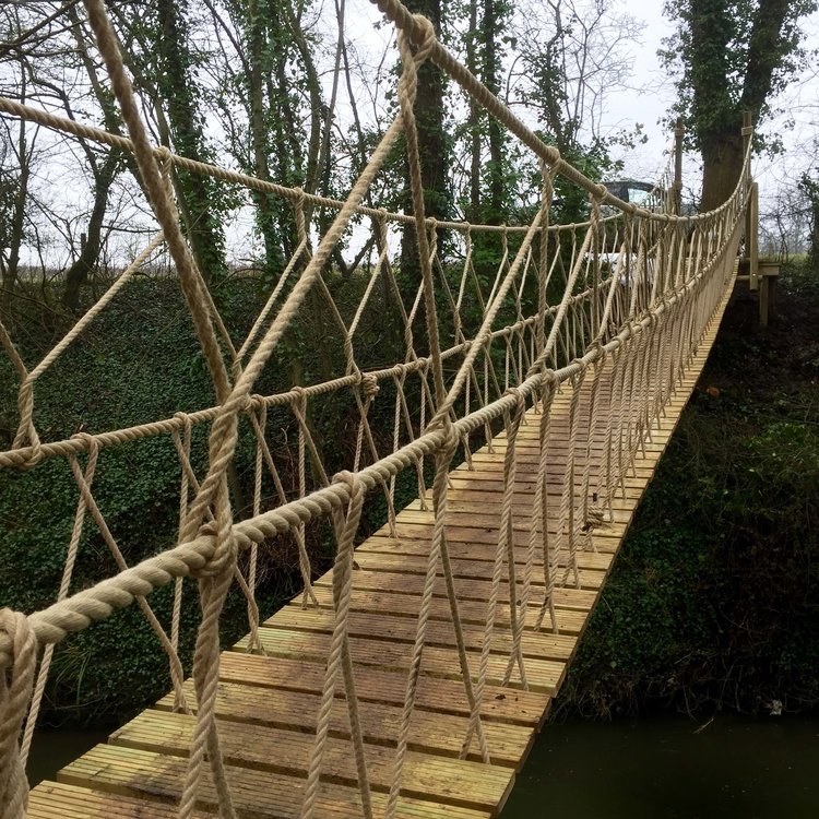 Rope Bridge over the River Brue, Castle Cary — Rope Bridge projects - UK  and Worldwide - Design and Install