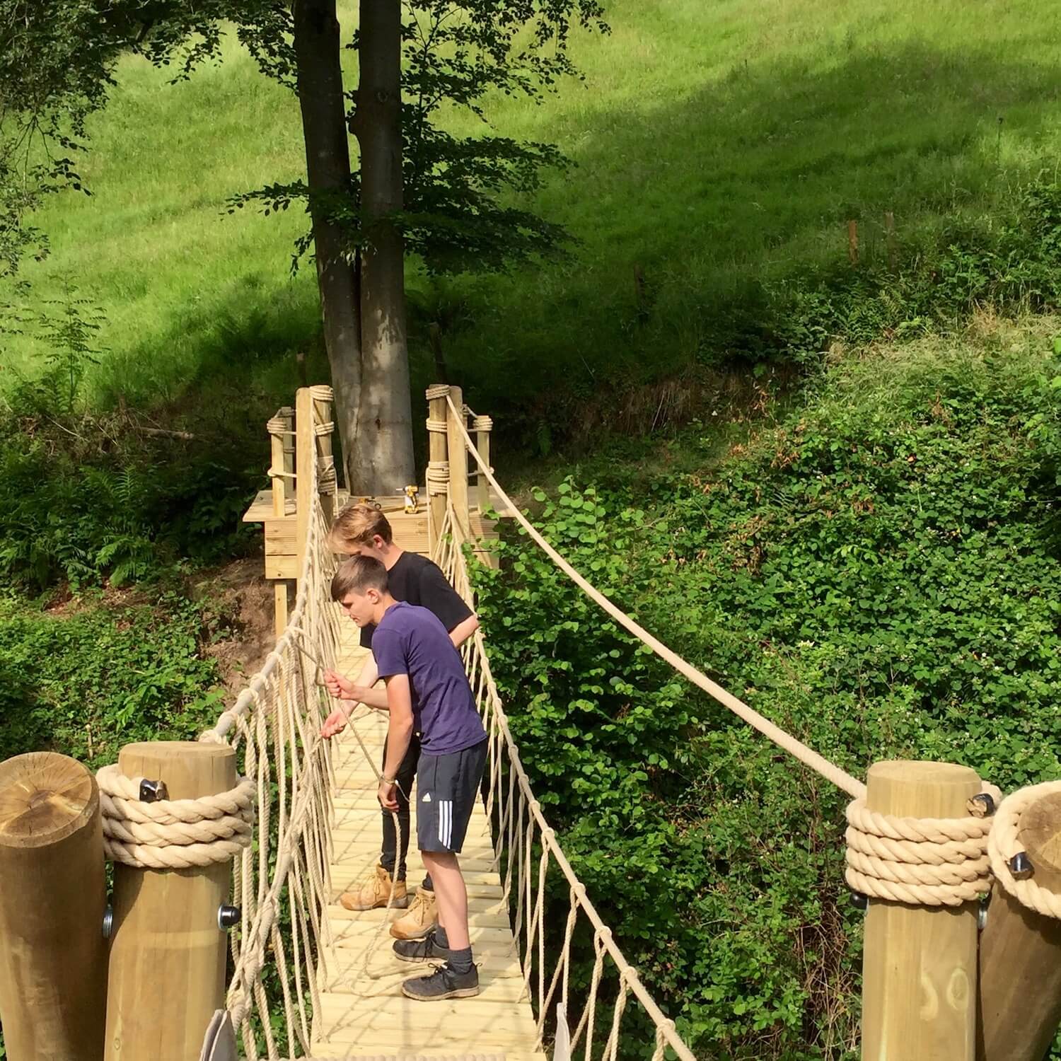 Rope Bridge balustrade weaving