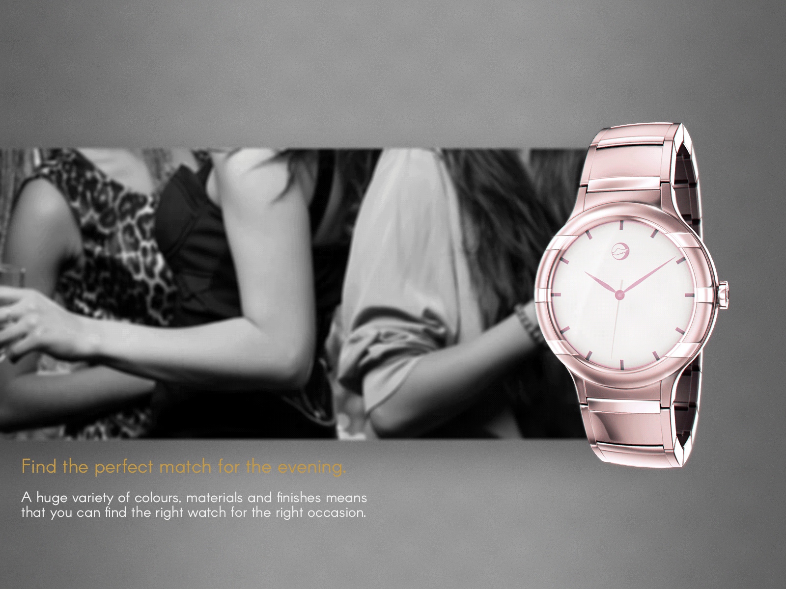 An example of an elegant woman's rose gold style watch