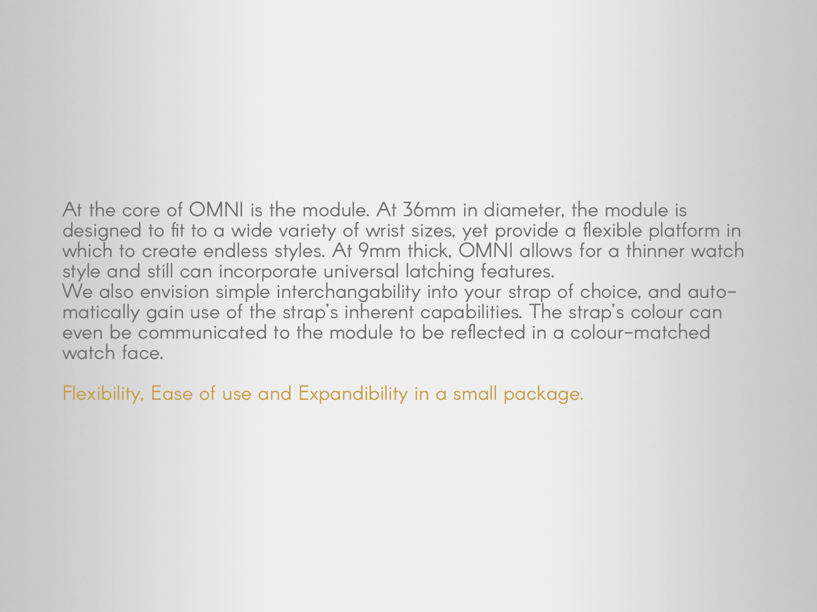 A statement about the core Omni module