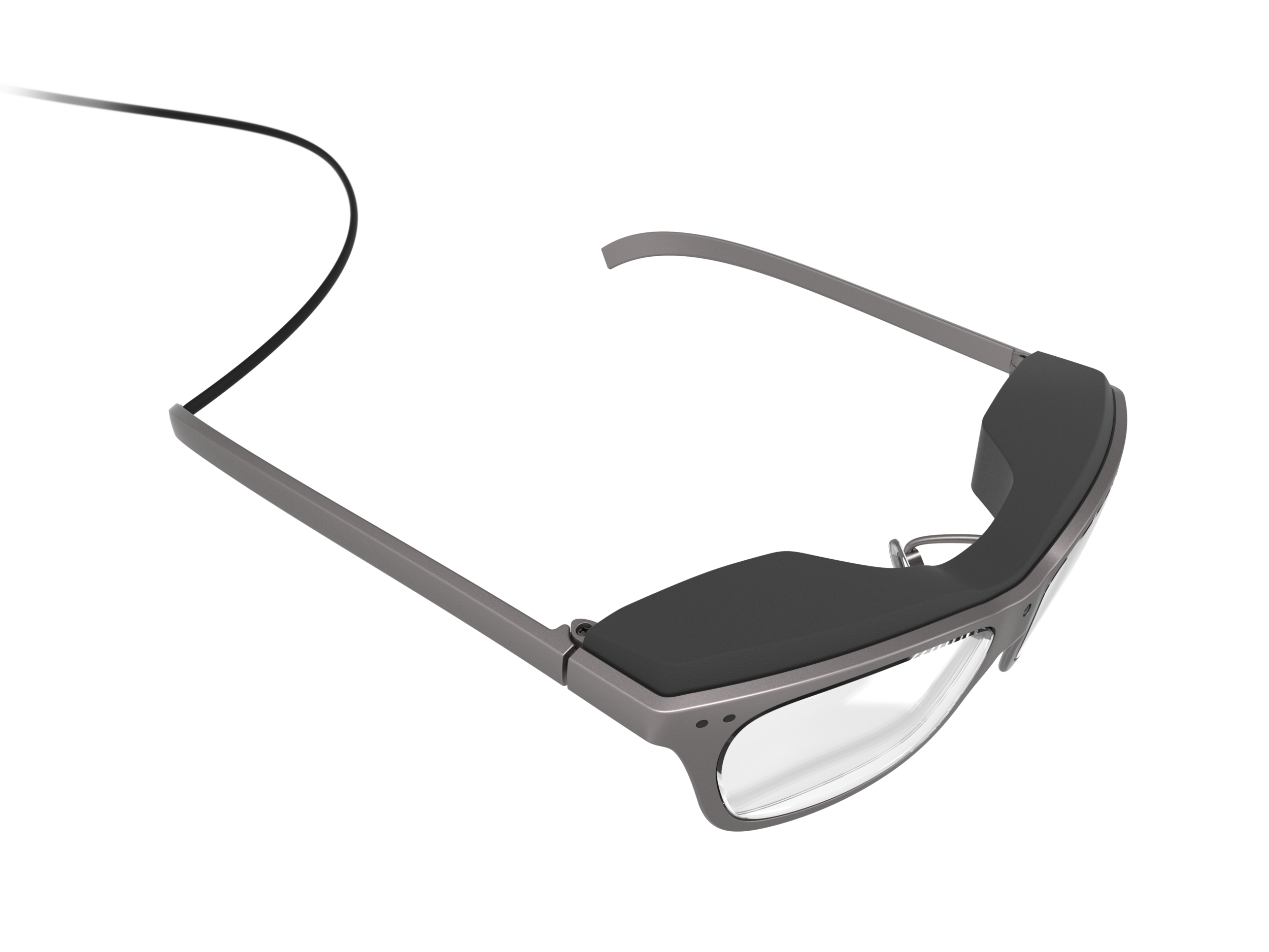 Top perspective of the man's concept design WaveOptics glasses