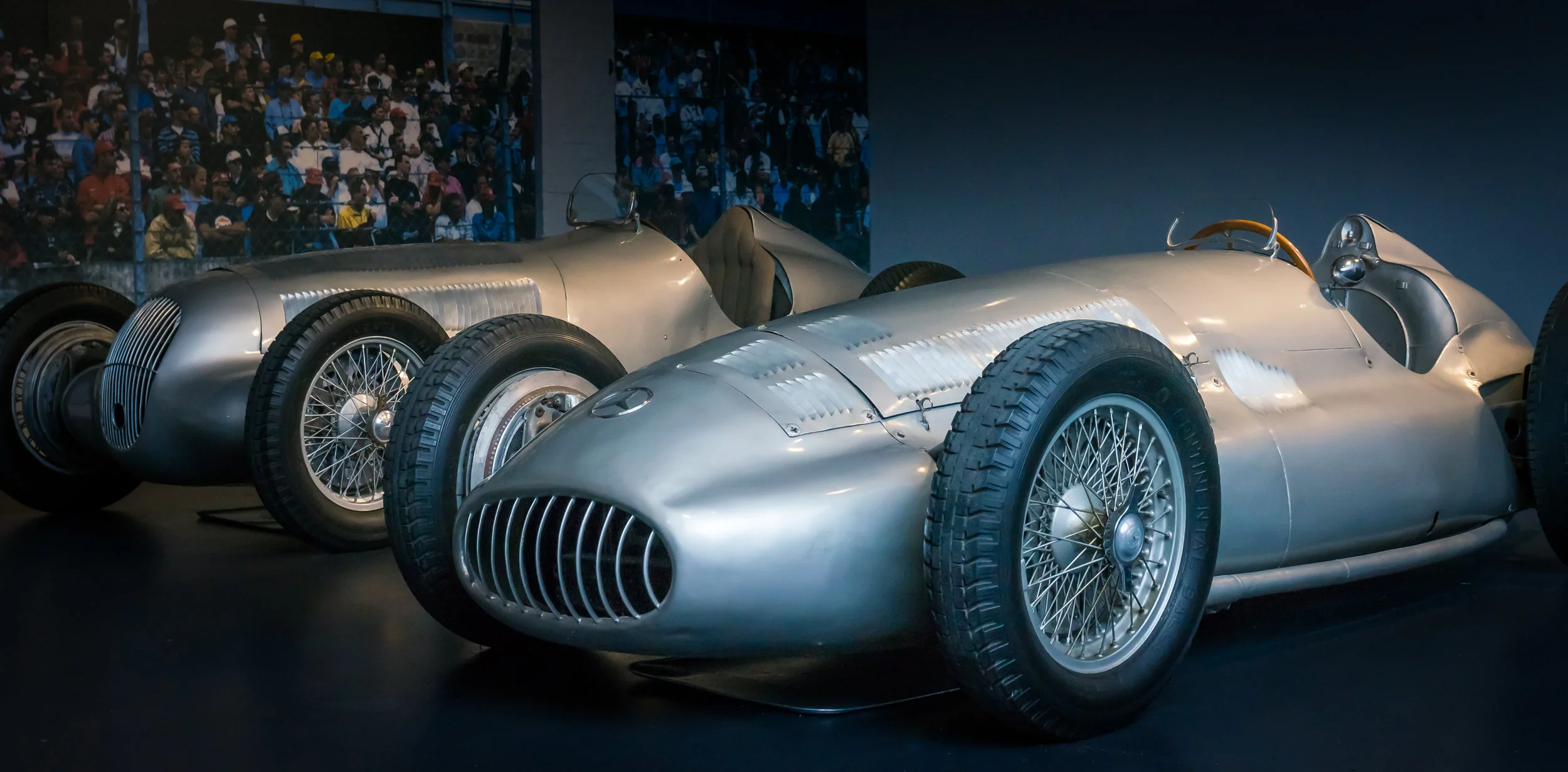Mercedes-Benz W154 (1938) and Mercedes-Benz Type W125 (1937) in the background (Credit: Paul Scarfe)