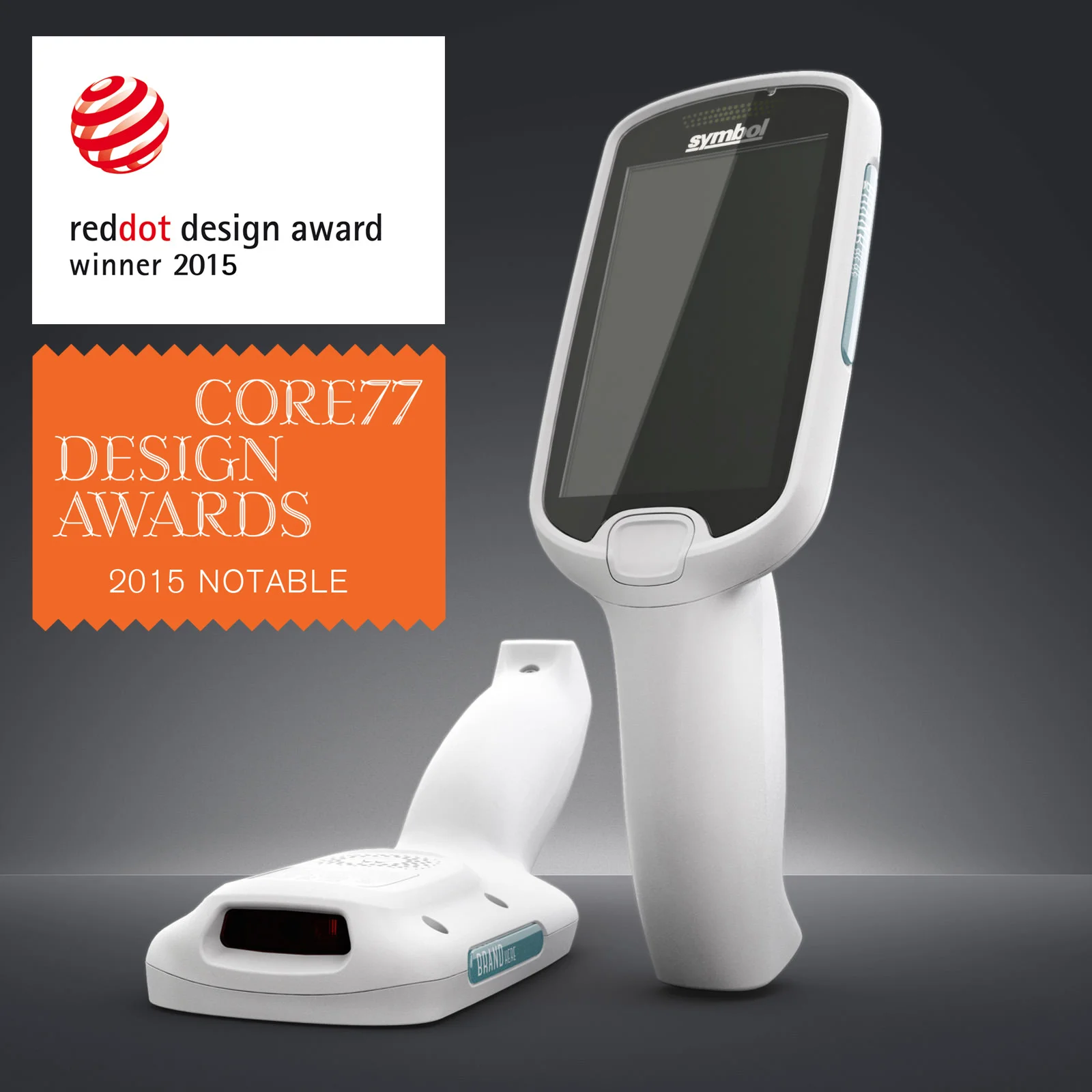 Two MC18s against a grey background with the Red Dot and Core77 award logos