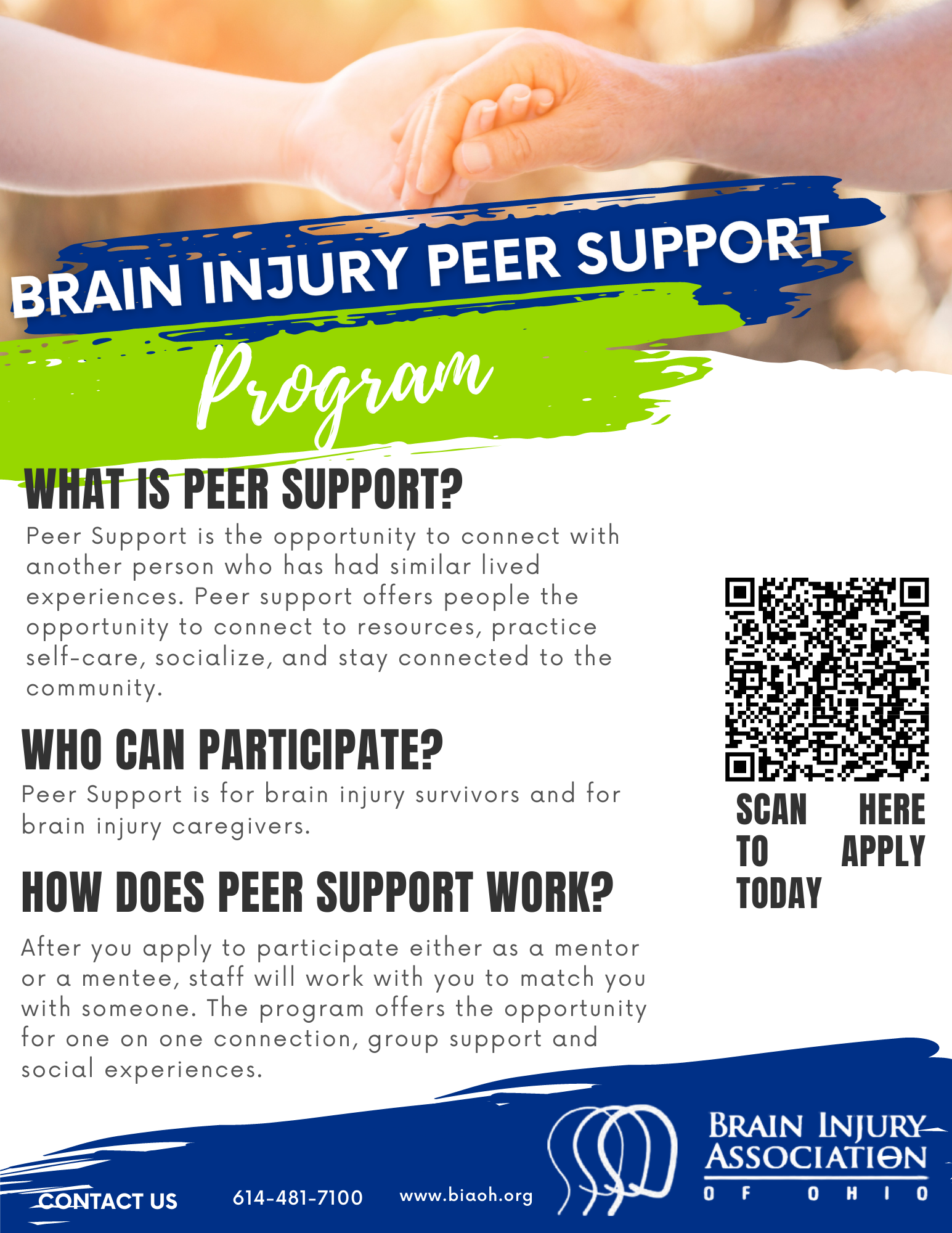 Peer Support Program — The Brain Injury Association of Ohio