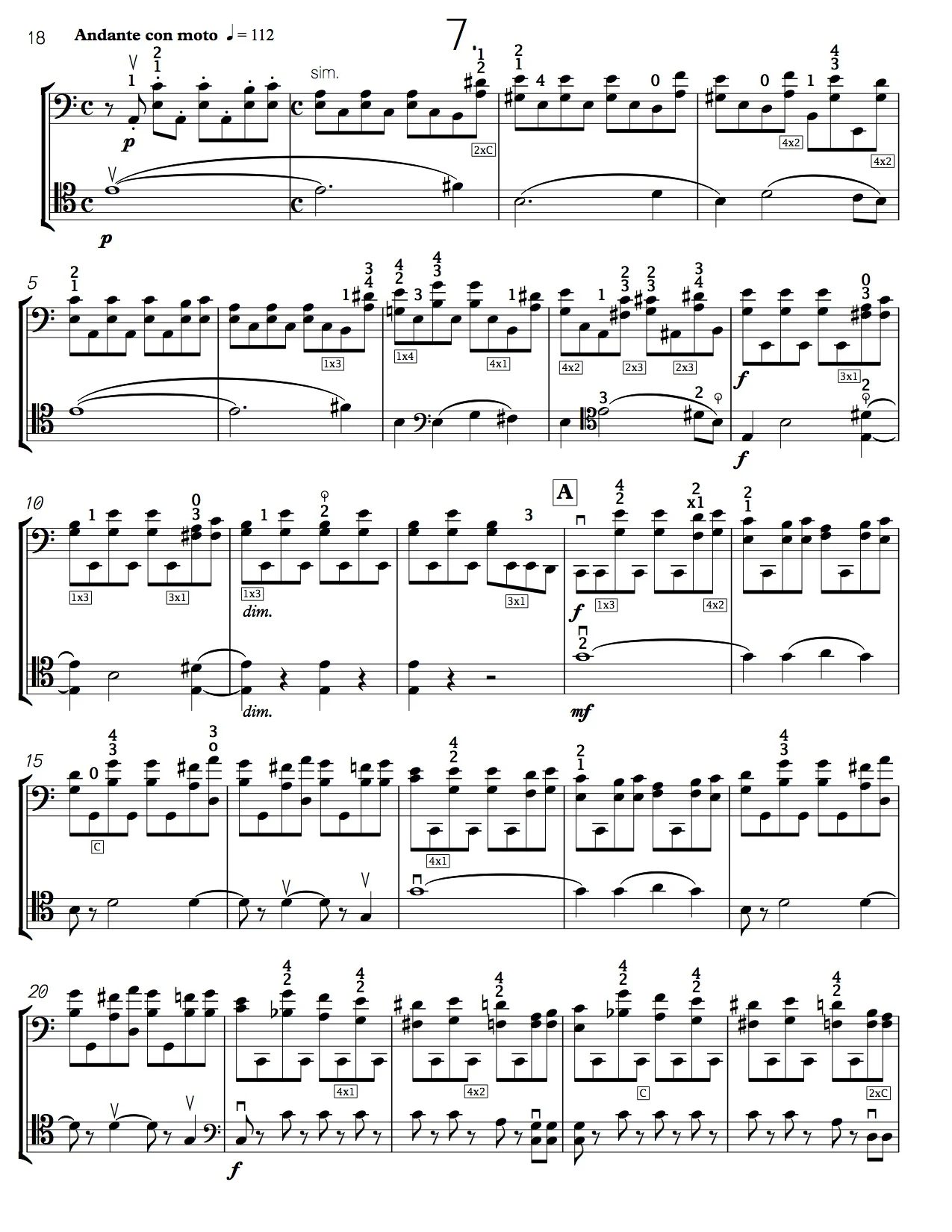 Franchomme: 12 Etudes #7 for 2 Cellos