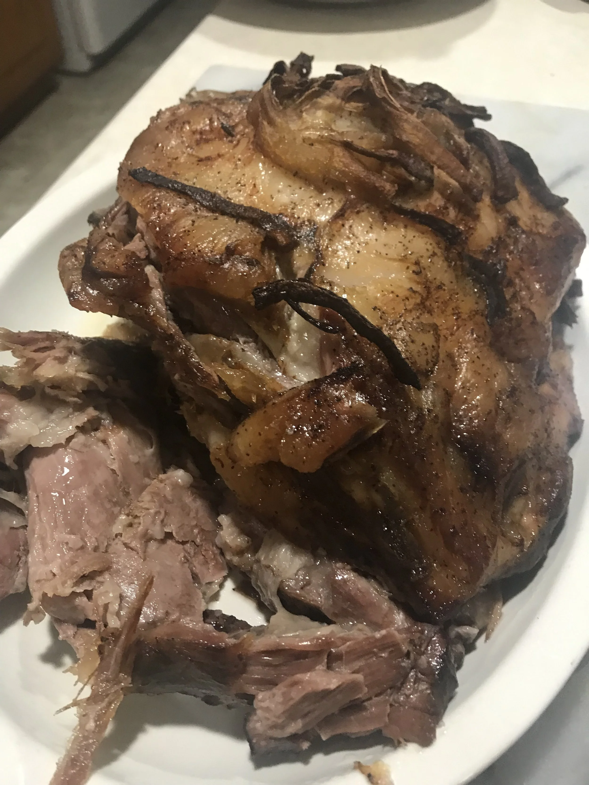 See how juicy this is? Perfect, fall apart tender and a very flavorful sweet meat. Enjoy.